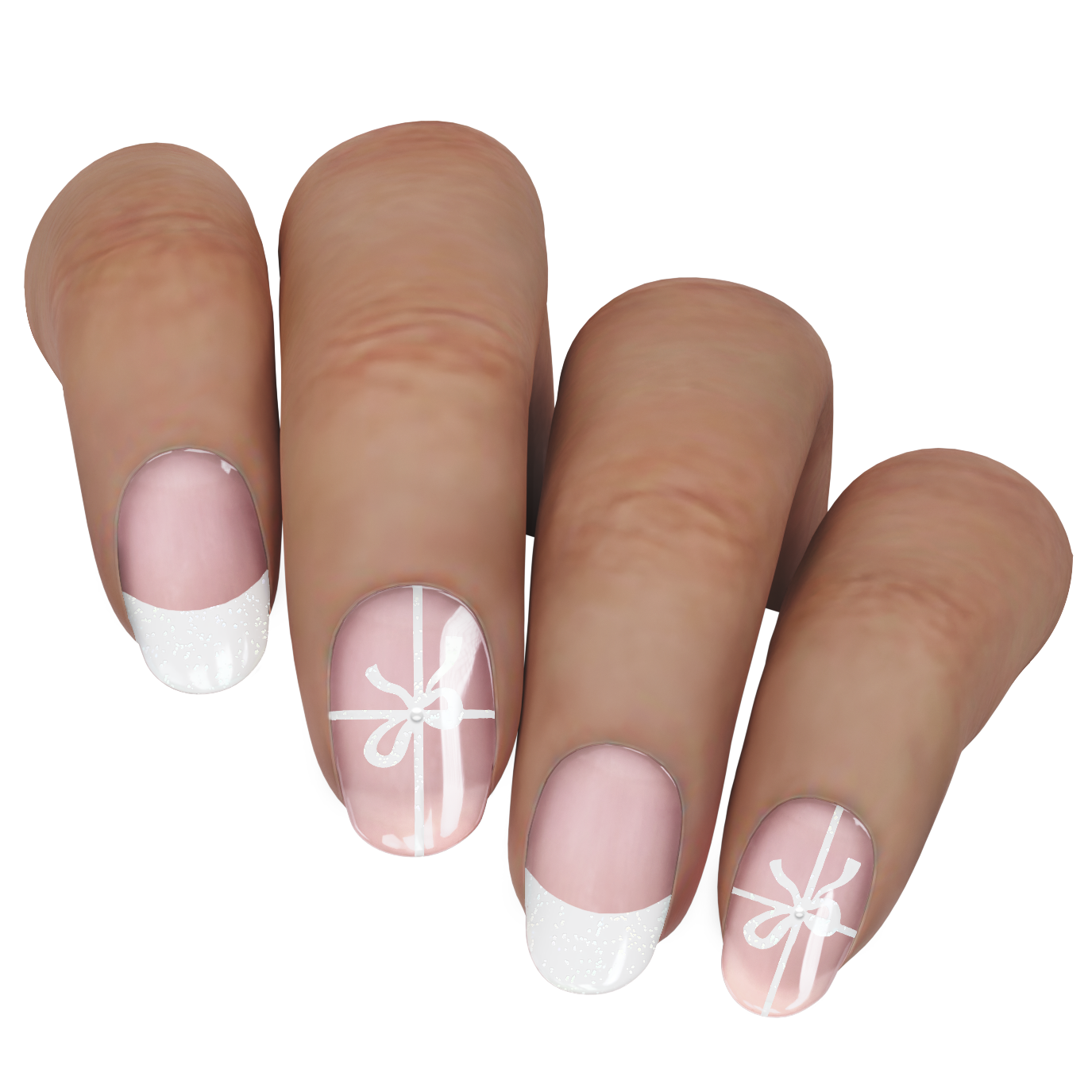 White French Tip Bow